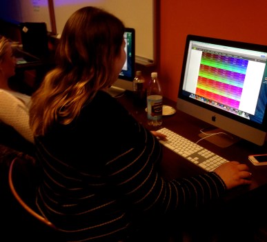 My students learning to use hex tables to create color on the web.